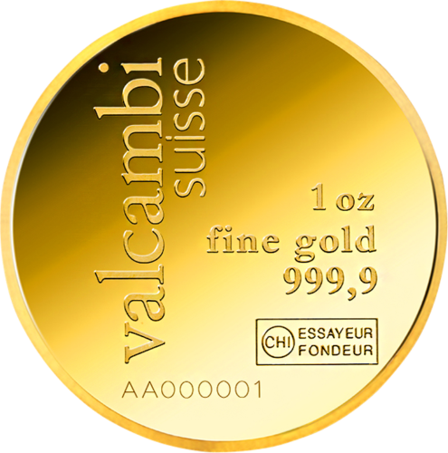 1 oz Инвестиционный золотой слиток Valcambi Round Bar (1)