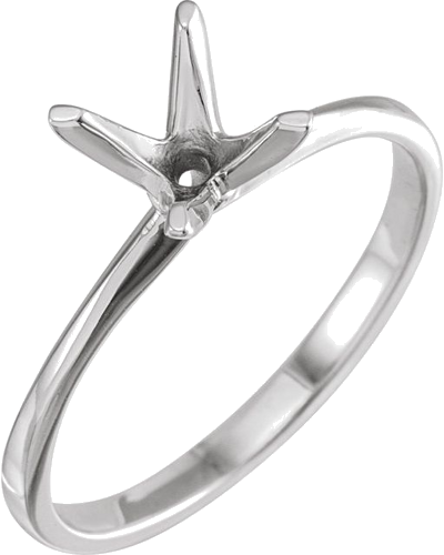 14K White 6.5 mm Round Engagement Ring Mounting (1)