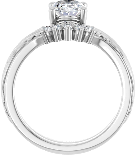 Sužadėtuvių Žiedas „Solitaire Sculptural“ 925 Sidabro Oval 8mm x 6mm (7)
