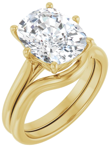 Sužadėtuvių Žiedas 14k yellow gold Elongated Cushion 11mm x 9mm (6)