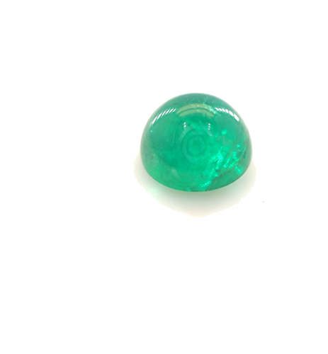 1.76 carat GREEN CABOCHON cut Round Smaragdas (1)