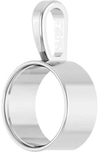 14K White 9 mm Round Bezel-Set Pendant Mounting (2)