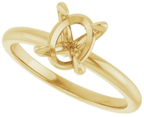 14K Yellow  8x6 mm Oval Solitaire Engagement Ring Mounting (5)