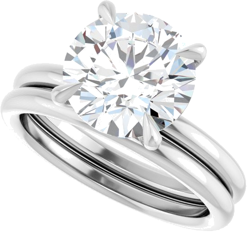 Sužadėtuvių Žiedas „Claw-Prong Solitaire“ 14k white gold Round 9.4mm (10)