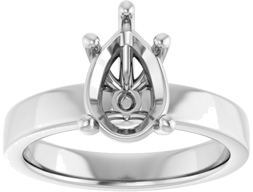 Sužadėtuvių Žiedas „Solitaire“ 14k white gold Pear 10mm x 7mm (3)