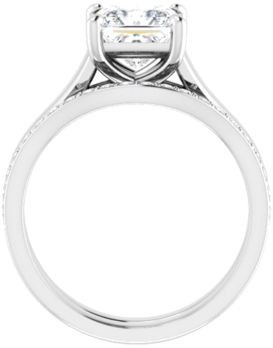 14K White 6.5 mm Square Solitaire Engagement Ring Mounting (7)