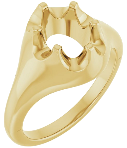 Sužadėtuvių Žiedas „Solitaire Belcher“ 14k yellow gold Oval 8mm x 6mm (1)