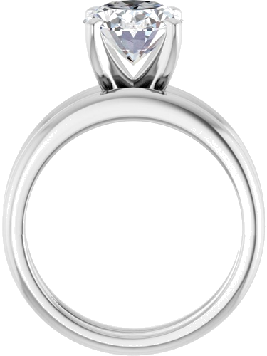 Platinum  10x8 mm Oval Solitaire Engagement Ring Mounting (7)