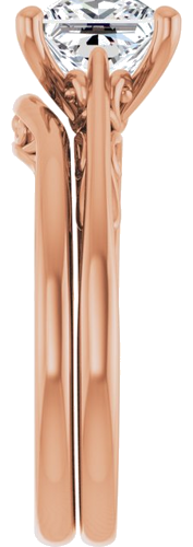 Sužadėtuvių Žiedas „Solitaire“ 14k rose gold Square 6.5mm (9)