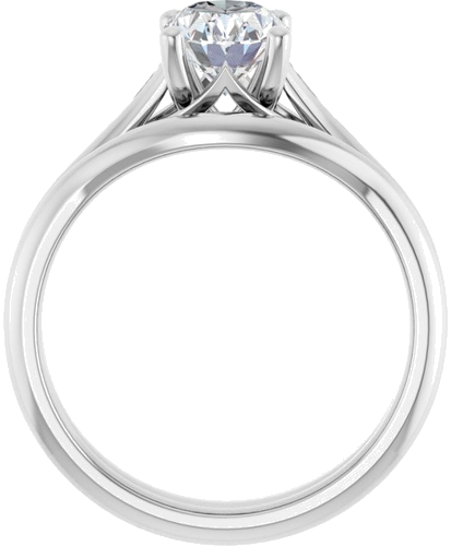 14K White 8x6 mm Oval Solitaire Engagement Ring Mounting (7)