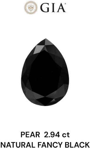 2.94 carat Fancy Black-VVS2 Natūralus Pear Deimantas (1)