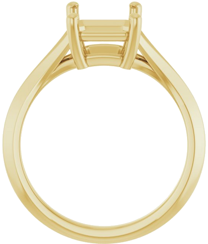 Sužadėtuvių Žiedas „Solitaire Split Shank“ 14k yellow gold Emerald 9mm x 7mm (2)