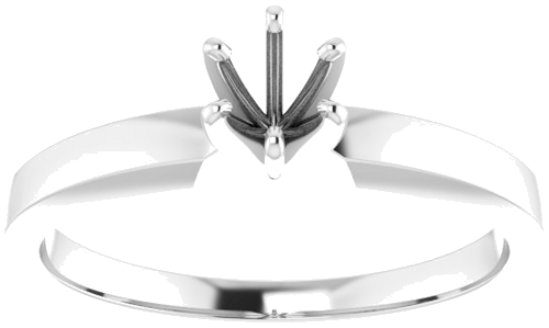 Sužadėtuvių Žiedas „Solitaire“ 585 Baltojo Aukso Round 4mm x 4.1mm (3)