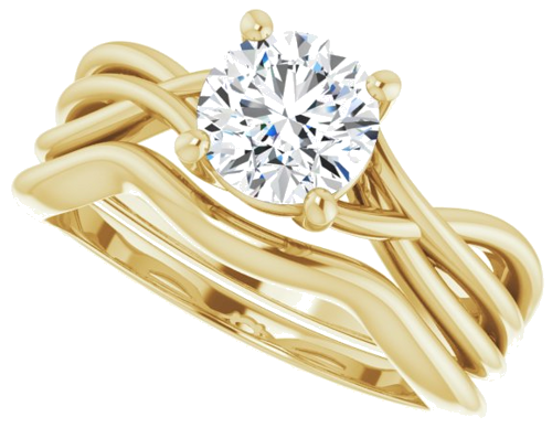 Sužadėtuvių Žiedas „Solitaire“ 14k yellow gold Round 6.5mm (10)