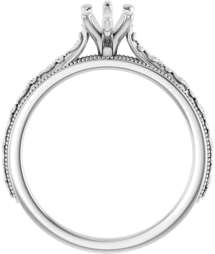 Sužadėtuvių Žiedas „Solitaire Sculptural“ 14k white gold Marquise 10mm x 5mm (2)