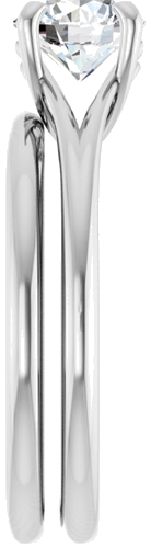 14K White 6.5 mm Round Solitaire Ring Mounting (9)