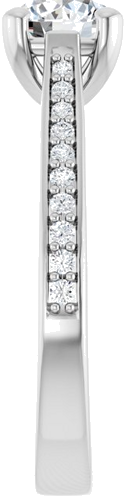 Sužadėtuvių Žiedas 14k white gold Round 6mm (4)