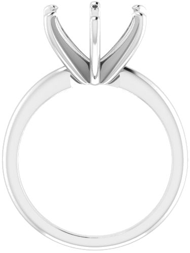 14K White  11 mm Round Solitaire Engagement Ring Mounting (2)