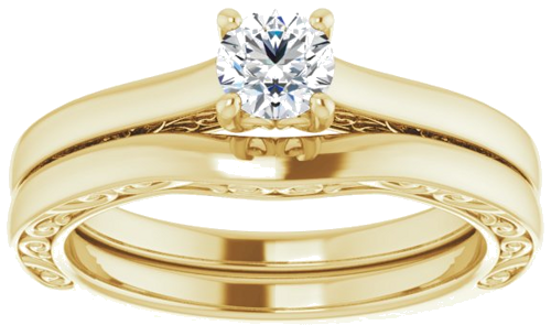 Sužadėtuvių Žiedas „Solitaire“ 14k yellow gold Round 4.4mm (8)