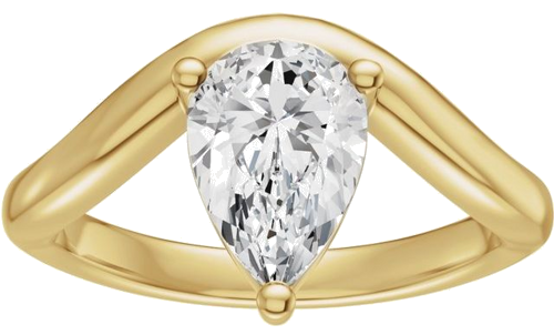 Sužadėtuvių Žiedas „Solitaire Asymmetric“ 14k yellow gold Pear 9mm x 6mm (3)