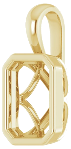 14K Yellow 8x6 mm Emerald Pendant Mounting (2)