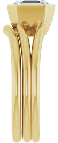 Sužadėtuvių Žiedas „Bezel-Set Solitaire“ 14k yellow gold Asscher 7mm (9)