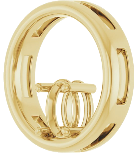 Pakabukas „Solitaire Circle“ 585 Geltonojo Aukso Oval 7mm x 5mm (2)