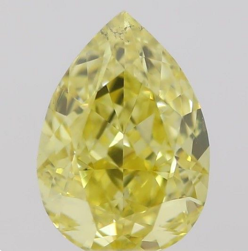 0.51 carat Fancy Intense  Yellow-SI1 Natūralus Pear Deimantas (1)