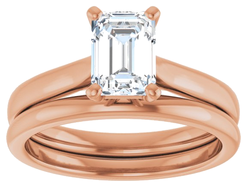 Sužadėtuvių Žiedas „Solitaire“ 585 Rožinis Aukso Emerald 7mm x 5mm (8)