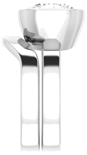 14K White 10 mm Cushion Solitaire Engagement Ring Mounting (9)