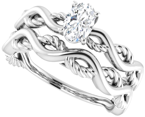 Sužadėtuvių Žiedas „Solitaire Infinity-Inspired“ 14k white gold Oval 6mm x 4mm (10)