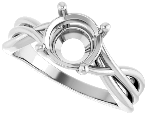 Platinum 8 mm Round Solitaire Engagement Ring Mounting (5)