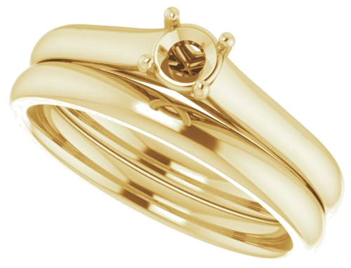 Sužadėtuvių Žiedas „Solitaire“ 14k yellow gold Round 4.1mm (10)