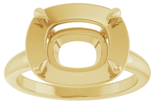 Sužadėtuvių Žiedas „Claw-Prong Solitaire Bezel-Style“ 14k yellow gold Elongated Cushion 11mm x 9mm (3)
