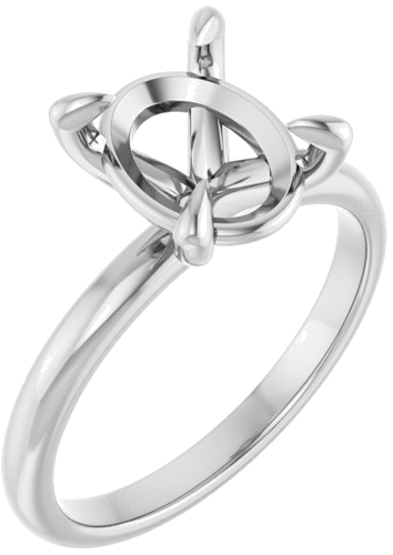 Sužadėtuvių Žiedas „Solitaire“ 950 Platinos Oval 10mm x 8mm (1)