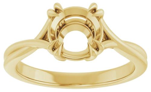 Sužadėtuvių Žiedas „Double Claw-Prong Solitaire Criss-Cross“ 14k yellow gold Round 7.4mm (3)
