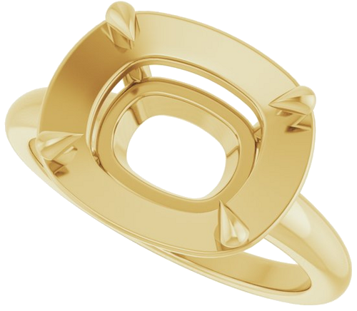Sužadėtuvių Žiedas „Claw-Prong Solitaire Bezel-Style“ 14k yellow gold Elongated Cushion 11mm x 9mm (5)