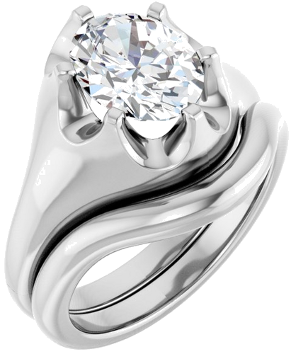 Sužadėtuvių Žiedas „Belcher Solitaire“ 950 Platinos Oval 9mm x 7mm (6)