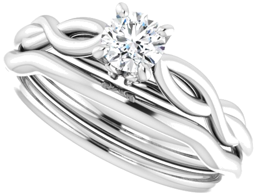 14K White  4.4 mm Round Solitaire Engagement Ring Mounting (10)