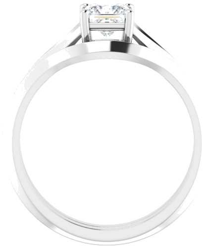 14K White 4.5 mm Square Solitaire Engagement Ring Mounting (7)