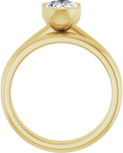 Sužadėtuvių Žiedas „Half-Bezel“ 14k yellow gold Oval 8mm x 6mm (7)