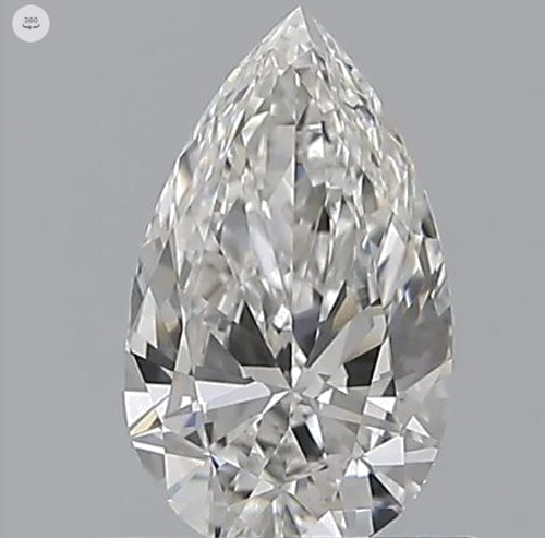 0.59 carat E-VVS1 Natūralus Pear Deimantas (1)