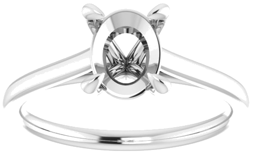 Sužadėtuvių Žiedas „Solitaire“ 585 Baltojo Aukso Oval 8mm x 6mm (3)