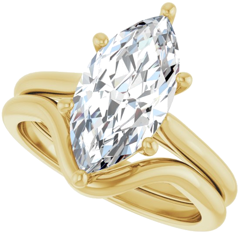 Sužadėtuvių Žiedas 14k yellow gold Marquise 14mm x 7mm (10)