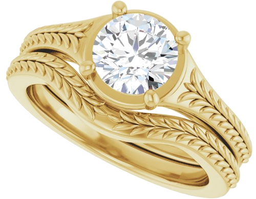 Sužadėtuvių Žiedas „Solitaire“ 14k yellow gold Round 6.5mm (10)