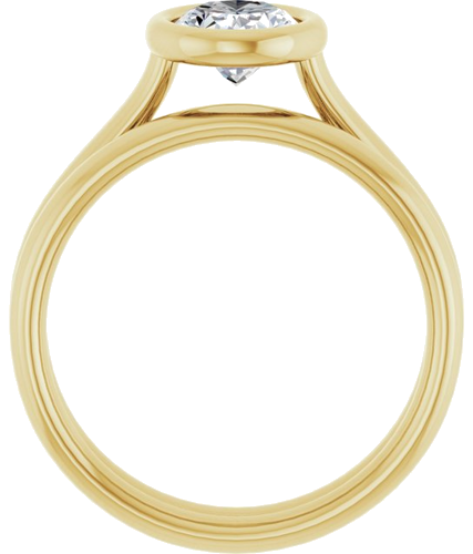 Sužadėtuvių Žiedas „Bezel-Set Solitaire“ 750 Geltonojo Aukso Oval 8mm x 6mm (7)