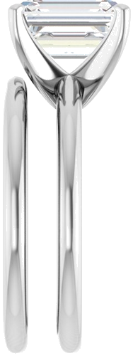 14K White  9x7 mm Emerald Solitaire Engagement Ring Mounting (9)