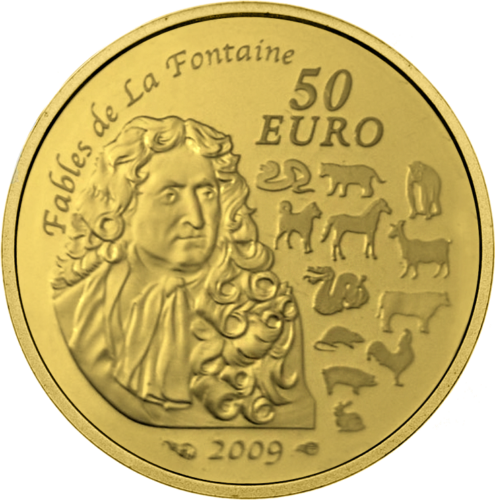 50 eurų Jaučio metai 2009 Prancūzija auksinė moneta (2)