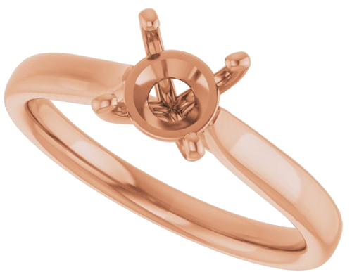 14K Rose 6.5 mm Round Engagement Ring Mounting (5)