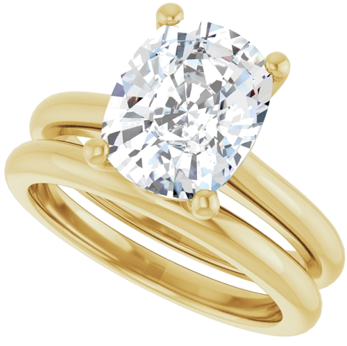 Sužadėtuvių Žiedas 14k yellow gold Elongated Cushion 10mm x 8mm (10)
